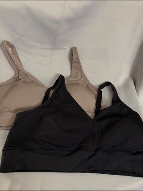 Jockey Ribbed Bralette Set - Black & Taupe
